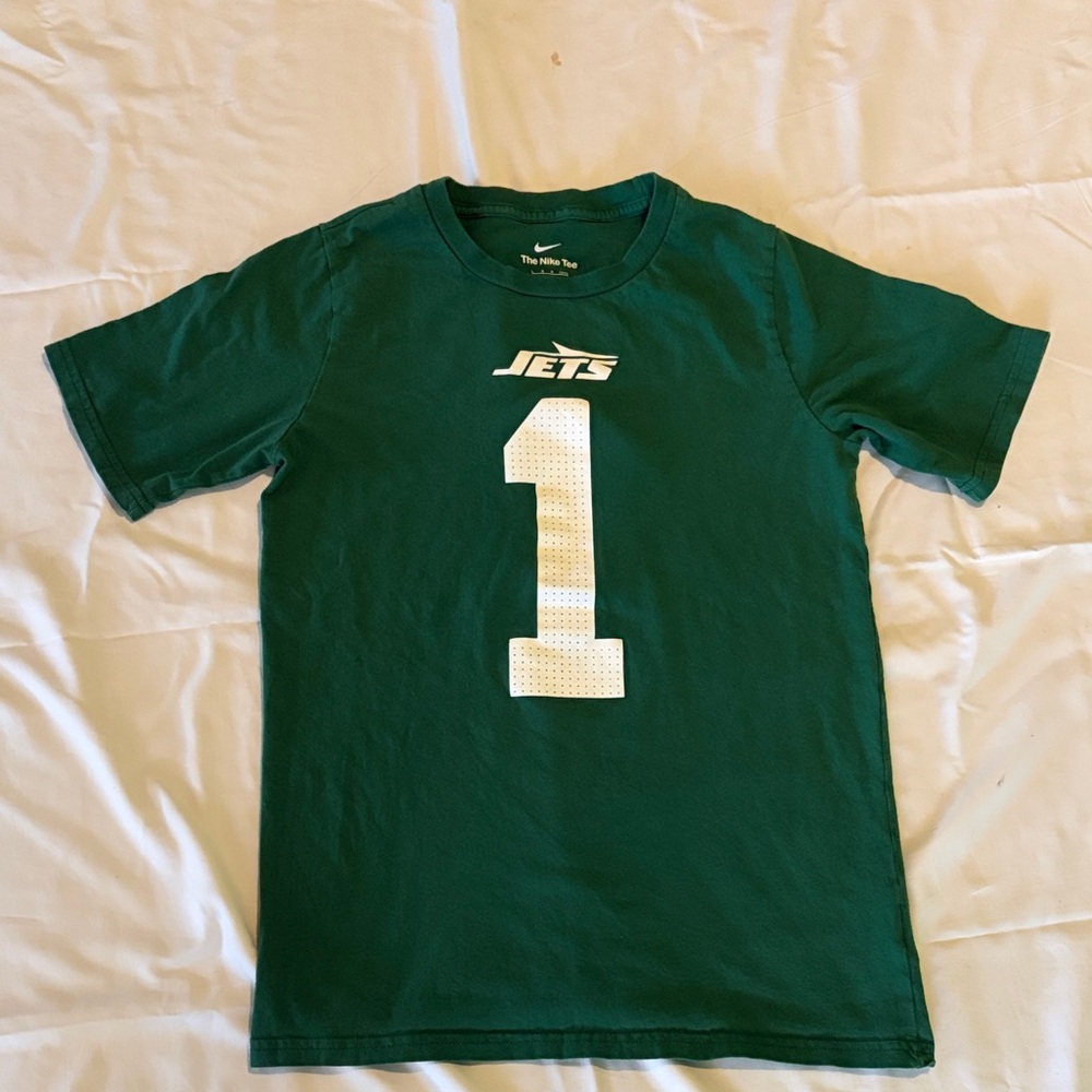 Green Kids 'Jets' Number 1 Graphic Tee, Boys size Large